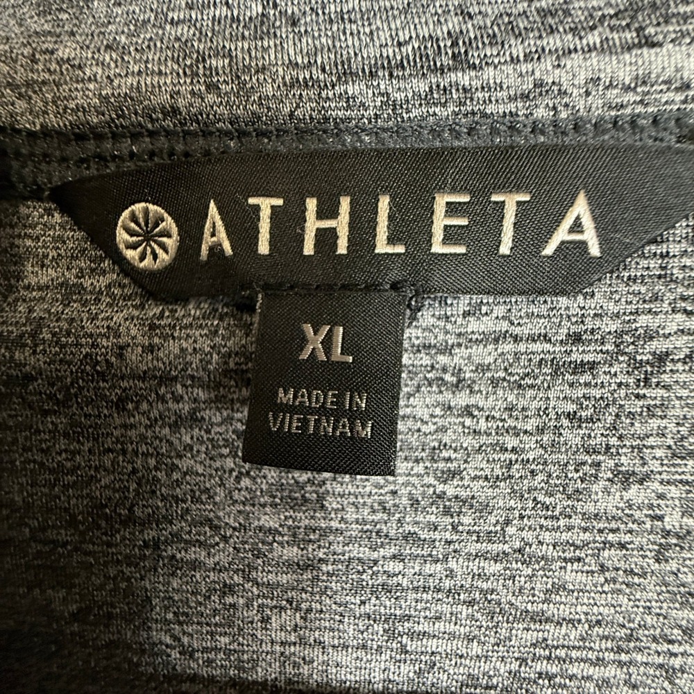 ATHLETA Pacifica Baja Gray Heathered Full Zip‎ Hoodie Long Sleeve Thumbholes XL - Picture 3 of 9